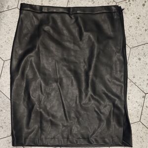 Banana Republic Black Faux Leather Pencil Skirt